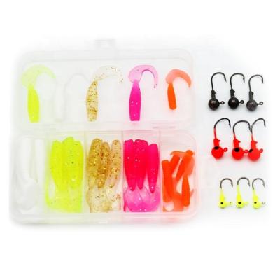 China BUBBLE FISHING 35PCS Soft Worm Lure And Lead Build Key Fishing Lures Set YL20-SET-008 for sale