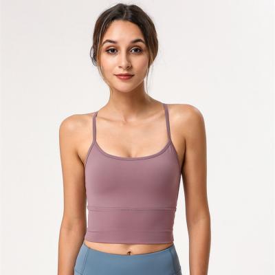 China Breathable Sexy Strap Crop Women Yoga Workout Sports Bra Women Top Tank Top for sale