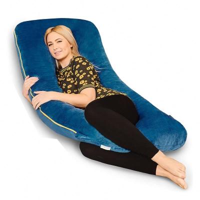 China PORTABLE Hot Selling E Shaped Chiropractic Velvet Pragnancy Sleeper Support Memory Foam Almohada Embarazada Body Maternity Pillow for sale