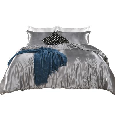 China CLASSIC Soft Single Style Gray Microfiber Luxury Satin Normal Blanket for sale