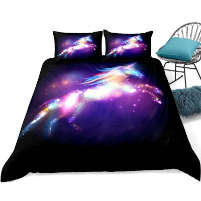 China CLASSIC High Quality 3D Printing Unicorn Bedding Set Colorful Bed Covers Duvet Cover for sale