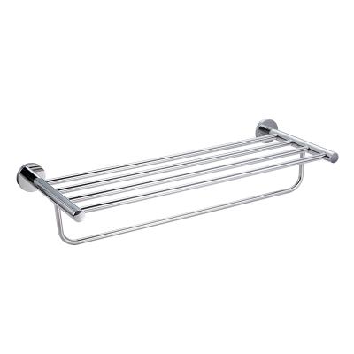 China Hot Sale 304 Stainless Steel Kitchen Double Pole Towel Shelf Durable Single Bathroom Accessories Towel Racks for sale