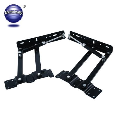 China High Capacity Gas Loading Hydraulic Folding Lift Up Fit Standing Hinge Lift Table Spring Hinge Mechanism Desk Top View Bracket Coffee Table for sale