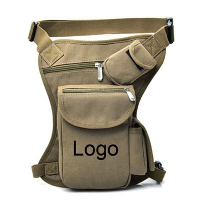 China Water Proof Hunting Tactical Canvas Men Motorcycle Drop Leg Bag Fanny Pack Waist Bag Belt for sale