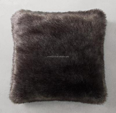 China Jacquard Printer Fur Slanted Ultimate Faux Fur Luxury Faux Fur Pillow Cover for sale