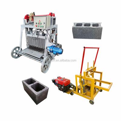 China Building Material Shops Hoonshi Cement Cavity Brick Making Machinery Small Egg Laying Block Electric Walking Semi-automatic Brick Making Machine for sale