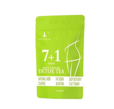 China Caffeinated OEM Wholesale Private Label 7+1 Day Bonus Packs Detox Slimming Tea Herbal Diet Tea Tummy Flat Body Shaped Rapid Weight Loss Tea for sale