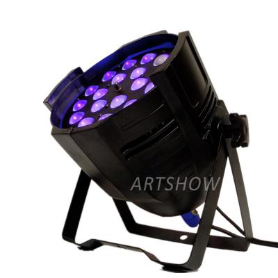 China Fan inside. 18pcs indoor LED zoom par64 6in1 led par box RGBWA DMX UV wash BRWGPY brand LED stage par light for sale