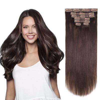 China Wholesale Cheapest Silky Straight Unprocessed Hair Pieces Full Head Wave 80g Cheap Colored Human Remy Clip In Hair Extension for sale