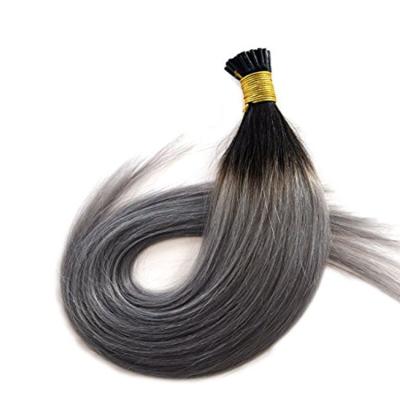 China Best Straight Ombre Root 1b/gray Hair Dark Selling Remy Gray Hair Extensions, Can Be Dyed Indian Human Gray Hair Weave, Raw Gray Hair for sale