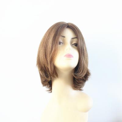 China Straight European Style Hide Wig Hair Lace Front Silk Top Wig for sale