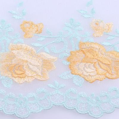 China Sunbloom Water Soluble Large Applique Elegant Net Flower Lace Fabrics Wedding Woman Applique Bride Mesh Lace Trimming Mutlicolor Water Soluble for sale