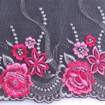 China Water Soluble Textile And Dresses Champagne Colored Embroidered Lace Fabric Swiss Voile Lace For Home Soft Flower OEM Customized Techniques for sale