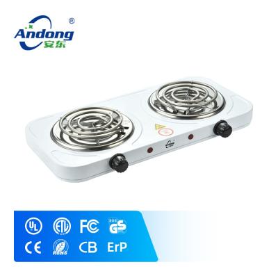 China Hot Selling Temperature Adjustable General Electric Burner Hot Plate 140mm+140mm Plate Sized Electric Burner 2000W for sale