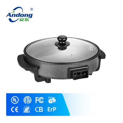 China Multifunctional Adjustable Round Electric Mold Non Stick Pizza Pan Electric Pan Temperature Pizza Maker for sale