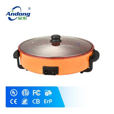 China Adjustable Electric Non-stick Round Electric Pizza Pan Temperature Grill Pan Auto-thermostat Control for sale