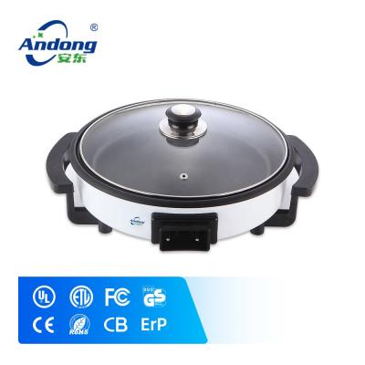 China Sustainable Full Glass Cover 1500W Electric Grill / Electric Pizza Maker / Electric Pizza Pan for sale