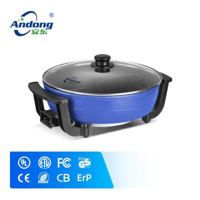 China Wholesale Round RV Andong 5L Blue Multifunctional Electric Pan Best Party Small Electric Pan for sale