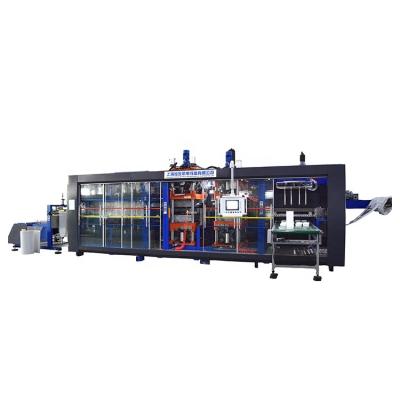 China Factory HW-850 3 station positive and negative plastic thermoforming machine for sushi food tray for sale