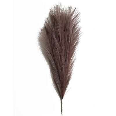 China Polyester Artificial Pampas Grass Amazon Hit Dry Flowers Wedding Decoration Backdrop Faux Pampas Grass for sale