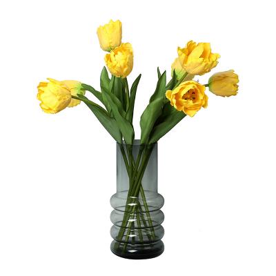 China Mini Tulip Flower For Home And Touch Artificial Flowers Eco-friendly Real Wedding Decoration PU Tulip Flower for sale