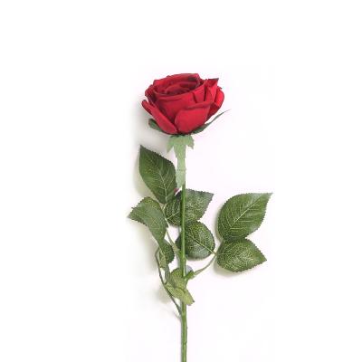 China Real Touch Silk Red White Rose Artificial Rose Flower For Wedding High Quality Popular for sale