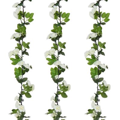 China Best Selling Decorative and Eco-Friendly 6 Ft Garland Cloth Silk Home Wedding Modern Popular Rose Decorative Flowers Artificial for sale