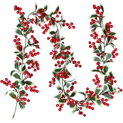 China Hot Selling Decorative and Eco-friendly Christmas Berry Gift Artificial Decoration Red Golden Christmas Home Outdoor Flowers for sale