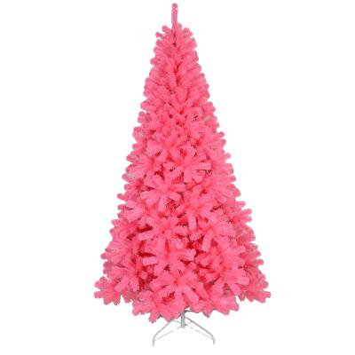 China Wholesale Cheap Rose Christmas Tree PVC Hinged 100% Artificial Christmas Tree For Home Decor for sale