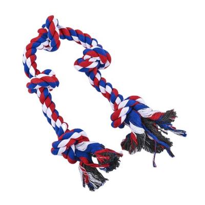 China Wholesale Direct Viable Molar Handwoven Five Knot Dog Pet Toy Bite Rope for sale