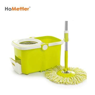 China Sustainable Rotating 360 Degree Spinning Easy Wring Mop Floor Cleaning Microfiber Mop With Storage Bucket for sale