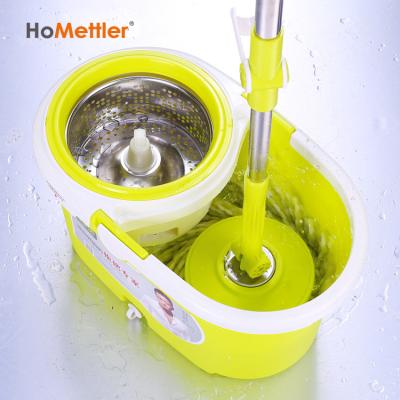 China Wholesale Sustainable Design High Quality Hand Free Pole 360 ​​Rotation Floor Microfiber Floor Mopping Stainless Steel With Bucket for sale