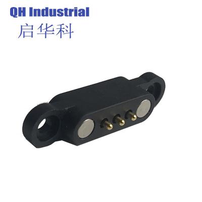 China Waterproof Mounting Holes Ears 2.54 MM Pitch 2 3 4 5 6 Pins Smartphone Magnetic Pogo Pin Connector zu verkaufen