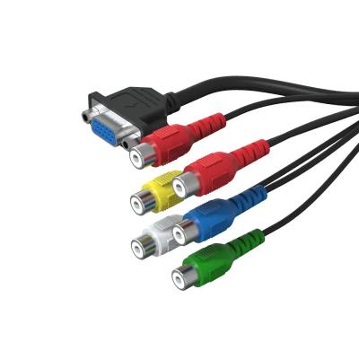 China Customized High Speed HDMI TO DB And AV Cable Line Audio Video Component Cord Wire 6 RCA Cable For TV Game Console Computer for sale