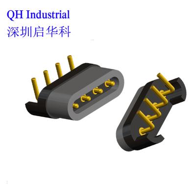 China 4Pin United Kingdom Cable Connector Magnetic Charging Connector Pogo Pin Connector For Usb for sale