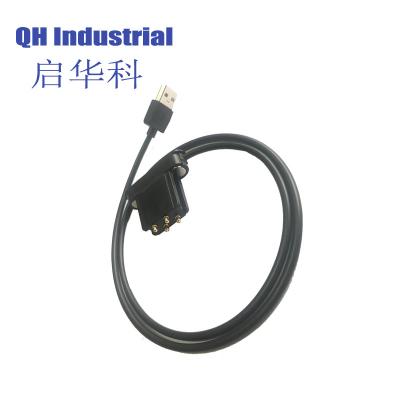 China 4Pin France Computer Connector Magnetic Spring Loaded Connector Magnetic Pogo Pin Cable Connector for sale