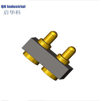 중국 2핀 3.5mm 피치 2.3mm 높이 폴란드 스마트 워치 커넥터 자기 전력 커넥터 스프링 로딩 스프링 로딩 핀 판매용