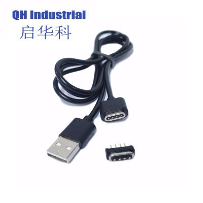 China 4Pin 2.54mm Pitch Male Female Magnetic Pogo Pin cable Charger Connectors for sale