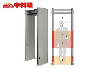 China Sound Alarm 6 Zones Metal Detector Walk Through Gate 2200mm*800mm*560mm Frame Size for sale