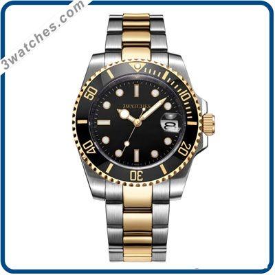 China Automatic Date Luxury Men's Champion Quartz Stainless Steel Link Strap Black Dial High Quality Dive Watch for sale