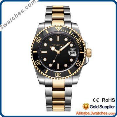 China Auto date branded high quality black&rose gold stainless steel strap japan movement 20atm waterproof diver men watches reloj de pulsera for sale