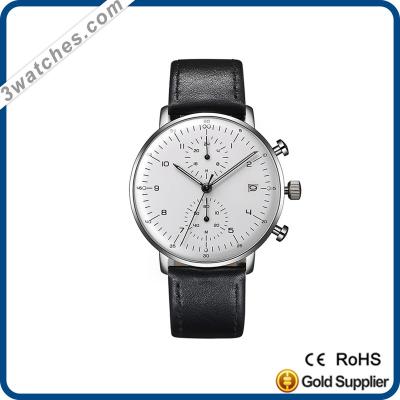 China OEM Brand Luxury Men New Auto Date Design Watches Stainless Steel Sapphire Crystal Glass Silver Case White Face for sale