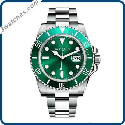 China OEMgreen Hot Sale Date Automatic Rotating Ceramic Dial Ceramic Bezel Waterproof Japan Movement 20atm Diver Men Watches for sale