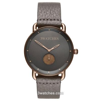 China Automatic Watch High Quality Glass Bronze Case Man Dome Date Leather Watch for sale