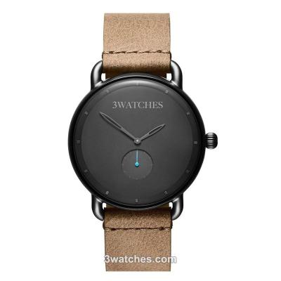 China Auto Date 2018 Diameter Secondl Sub Function Branded Man Watch Grain Leather Watch for sale