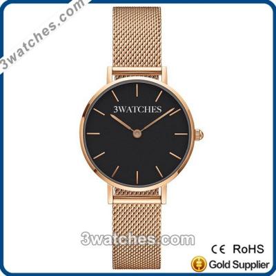 China Auto date mesh strap ladied high quality custom watches fashion stainless steel miyota movement 3atm quartz women wristwatches for sale