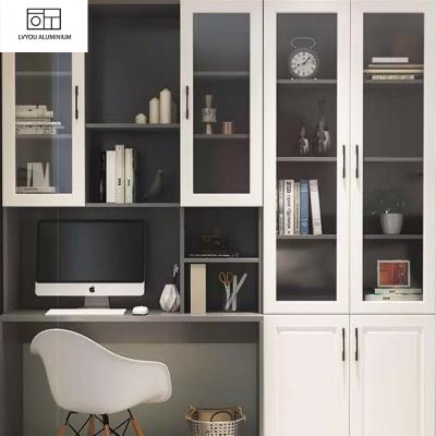 China OEM Living Room Furniture Full Door High Quality Glass Bookcase Wall Book Cabinet for sale