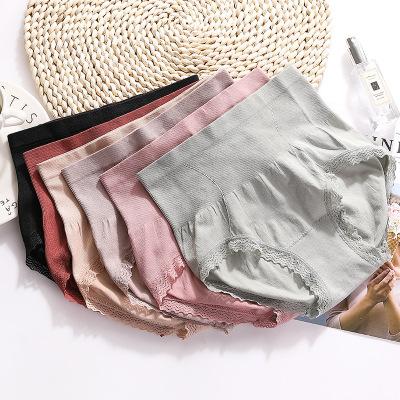 China Breathable Wholesale Seamless High Waist Lace Panties for sale