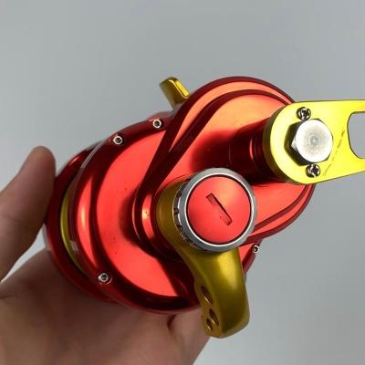 China Full New Aluminum Aluminum CNC Machined 200-500 Series Fishing Reel Deep Sea Reel Red Seawater Casting Trolling Reel for sale