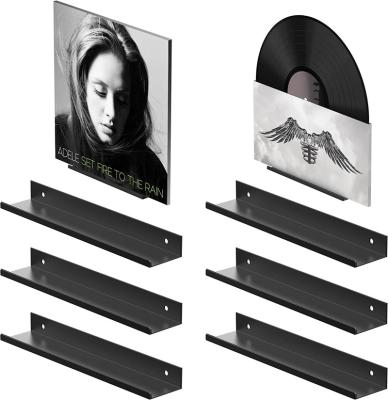 China Stocked 8 Pieces Record Shelf Vinyl Record Holder LP Albums Shelves Vinyl Record Display Stand Wall Mount for sale